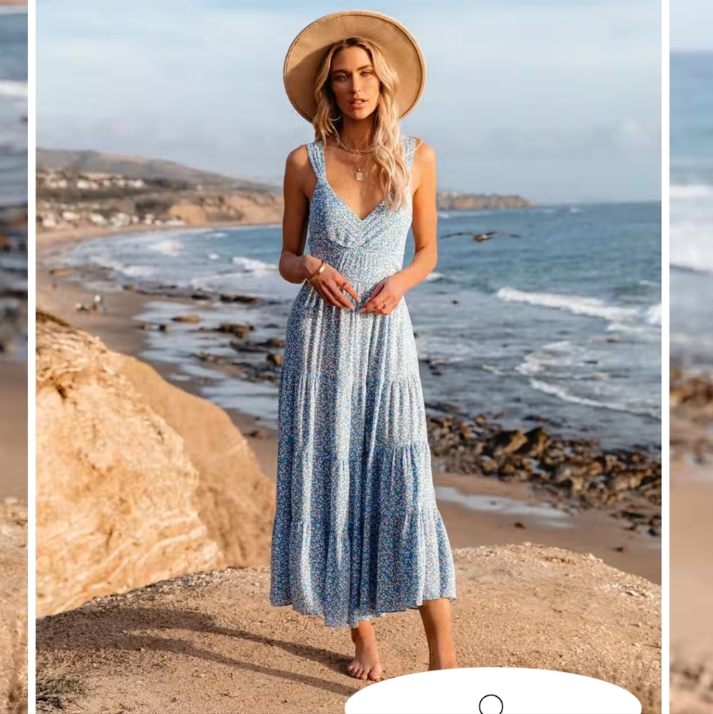 NWOT WATERTOWN FLORAL TIE BACK MIDI DRESS